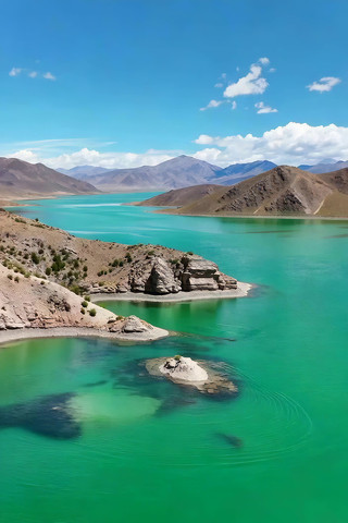 羊湖自然风光航拍素材 羊湖自然风光航拍素材