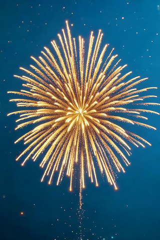 夜空中绽放的金色烟花 夜空中绽放的金色烟花