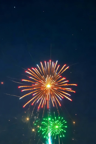 夜空中绽放的绚丽烟花 夜空中绽放的绚丽烟花