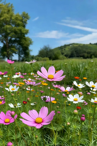 野外盛开的多彩花朵 野外盛开的多彩花朵