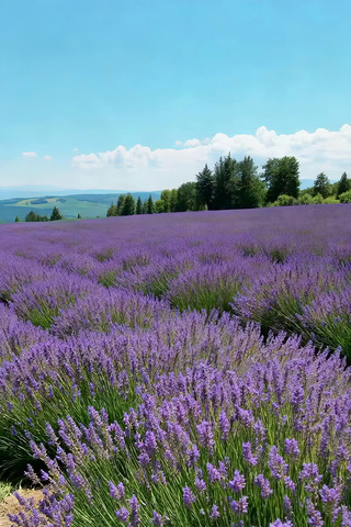 薰衣草花海田园风光 薰衣草花海田园风光