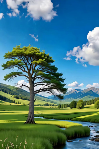 原野孤树自然风光素材 原野孤树自然风光素材