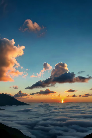 云海日出天空景象 云海日出天空景象