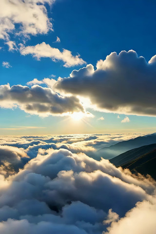 云海之上的日出景象 云海之上的日出景象