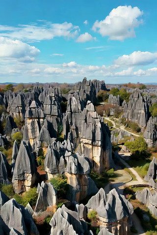 云南石林自然风光俯瞰 云南石林自然风光俯瞰