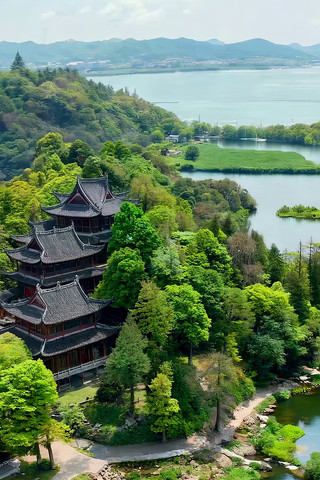 中式古建筑自然风光航拍 中式古建筑自然风光航拍