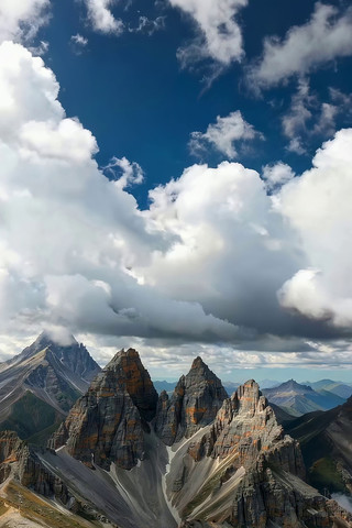 壮丽高山与蓝天白云景观 壮丽高山与蓝天白云景观