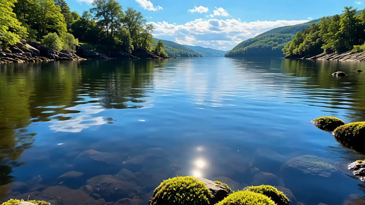 自然风光湖泊森林全景 自然风光湖泊森林全景