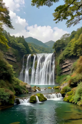 自然风光瀑布全景 自然风光瀑布全景