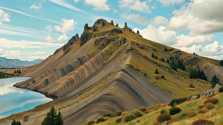 自然风光山脉湖泊全景 自然风光山脉湖泊全景