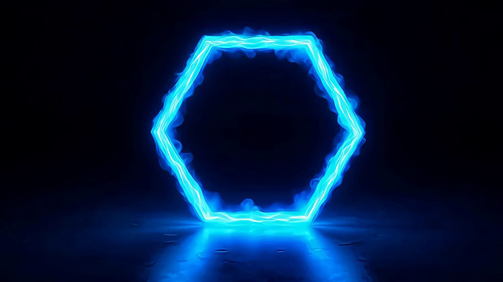 紫色发光六边形光影素材 紫色发光六边形光影素材