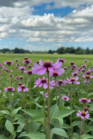 紫色花朵田野风景 紫色花朵田野风景