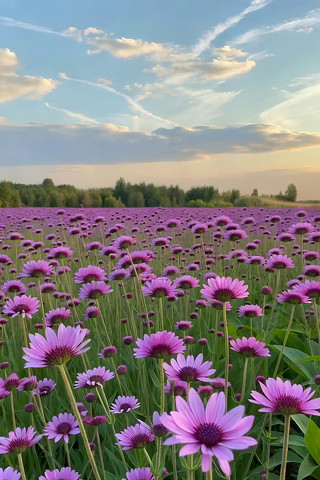 紫色花海自然风光 紫色花海自然风光