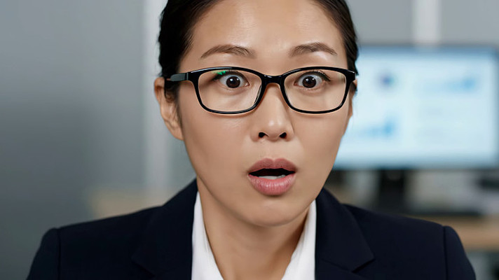 办公室女商人惊讶表情 办公室女商人惊讶表情