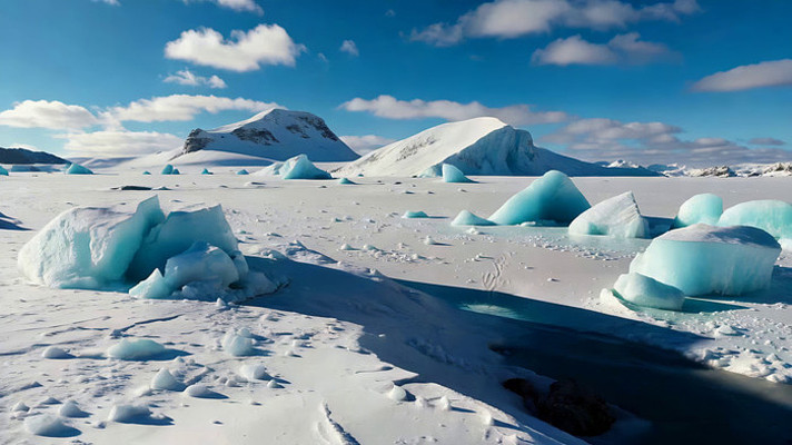 北极冰川景观 北极冰川景观