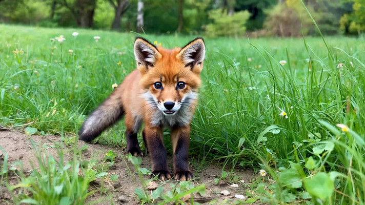 草地上的小狐狸 草地上的小狐狸