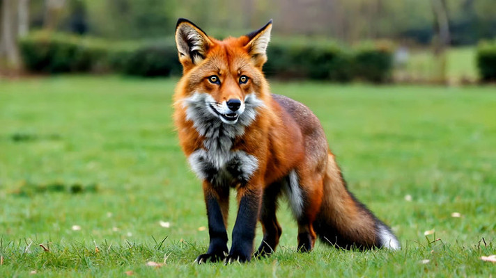 草地上站立的狐狸 草地上站立的狐狸