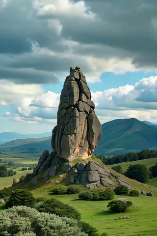 草原上的巨型石柱景观 草原上的巨型石柱景观