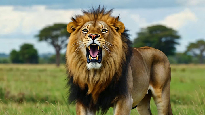 草原上怒吼的雄狮 草原上怒吼的雄狮