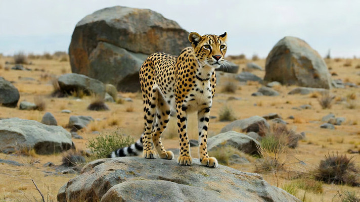 草原上站立的猎豹 草原上站立的猎豹