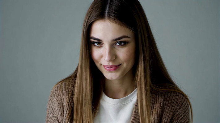 长发女子半身特写 长发女子半身特写