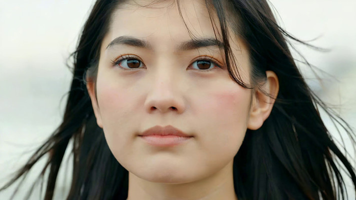 长发女子面部特写 长发女子面部特写