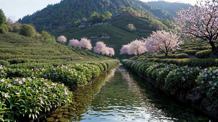 茶山樱花自然风光 茶山樱花自然风光