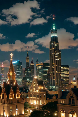 城市夜景建筑全景 城市夜景建筑全景