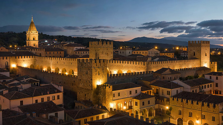 城镇建筑夜景俯瞰 城镇建筑夜景俯瞰