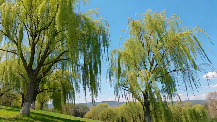春日垂柳自然风光素材 春日垂柳自然风光素材