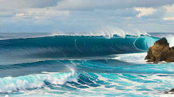 大海海浪拍打礁石景观 大海海浪拍打礁石景观
