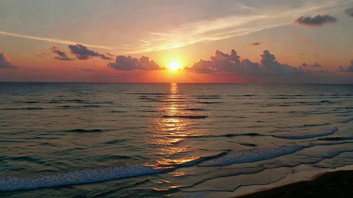 大海日落黄昏全景 大海日落黄昏全景
