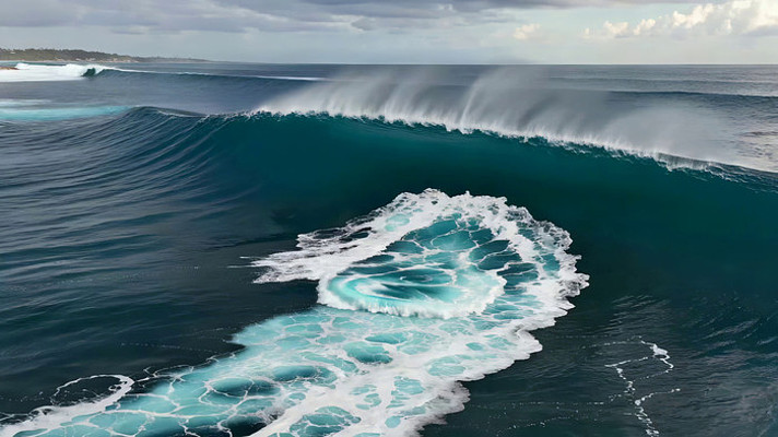 大海中翻涌的巨大海浪 大海中翻涌的巨大海浪