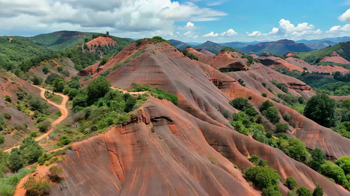 丹霞地貌自然风光航拍素材 丹霞地貌自然风光航拍素材