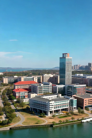 大学校园建筑航拍全景 大学校园建筑航拍全景
