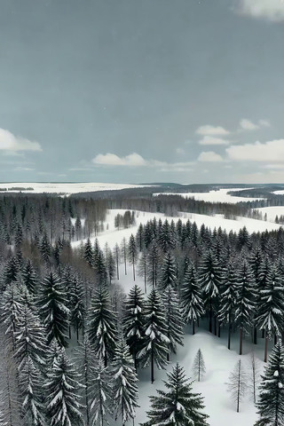 冬季森林雪景俯瞰 冬季森林雪景俯瞰