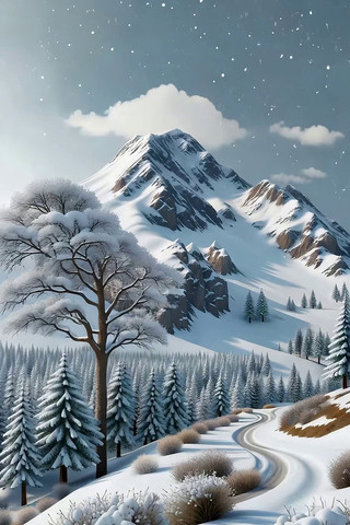 冬季雪山森林雪景素材 冬季雪山森林雪景素材