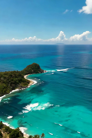 俯瞰海岸与蓝色大海 俯瞰海岸与蓝色大海