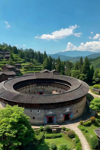 福建土楼航拍全景 福建土楼航拍全景