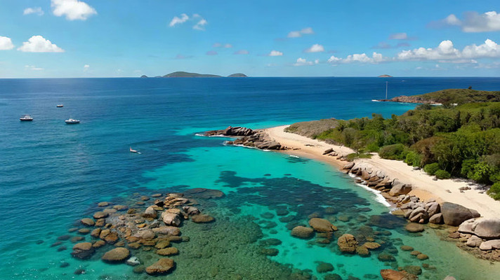 俯瞰美丽海滩与碧蓝大海 俯瞰美丽海滩与碧蓝大海