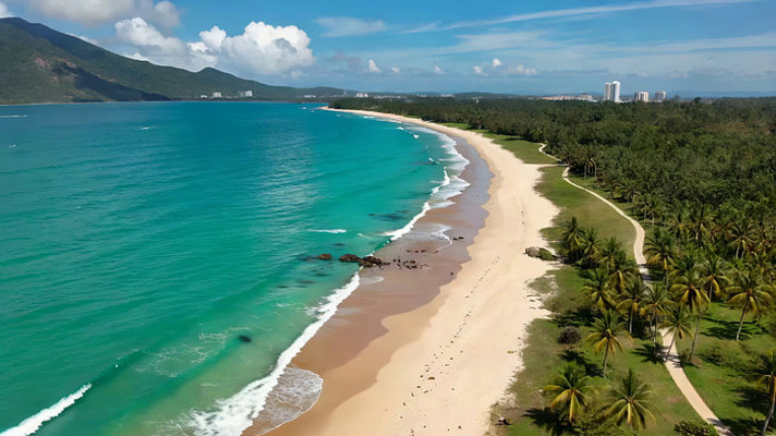 俯瞰热带海滩自然风光 俯瞰热带海滩自然风光