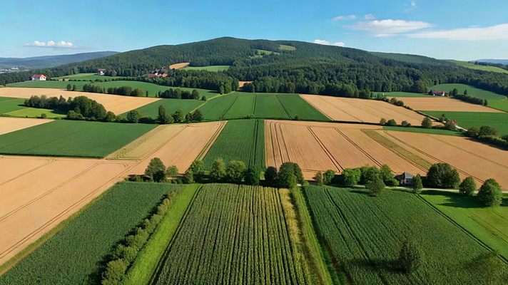 俯瞰田野农田自然风光 俯瞰田野农田自然风光
