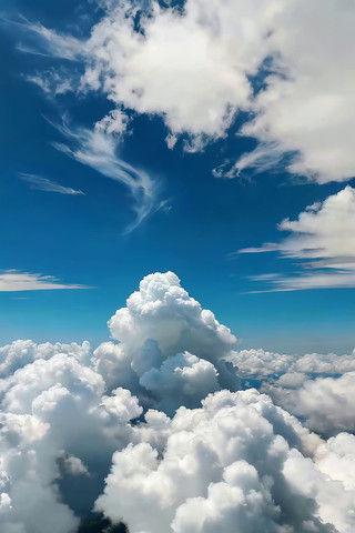 高空俯瞰蓝天白云素材 高空俯瞰蓝天白云素材