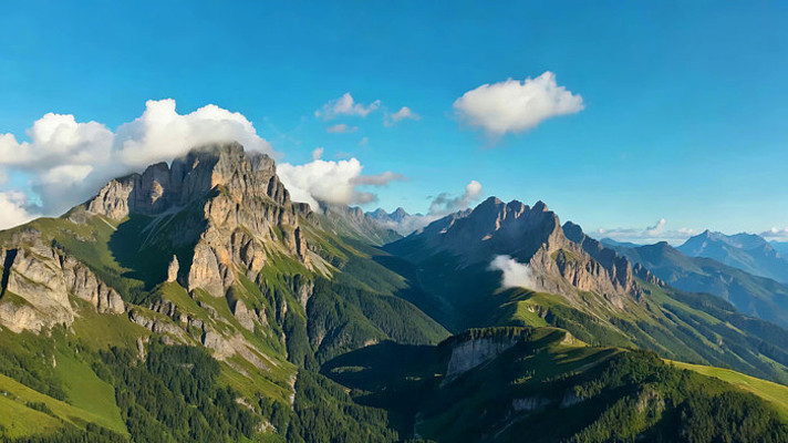 高山森林自然风光全景 高山森林自然风光全景