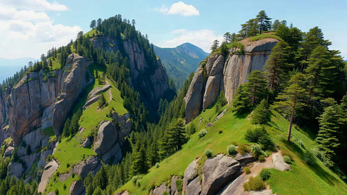 高山森林自然风光全景 高山森林自然风光全景