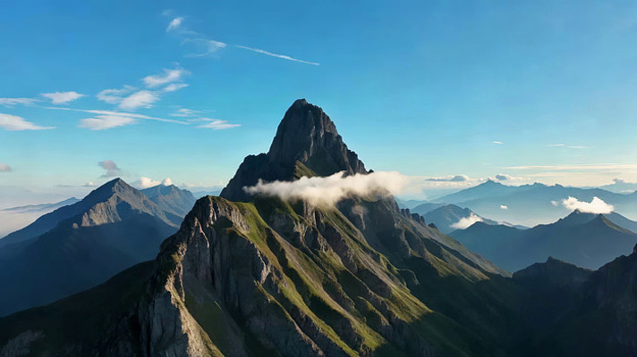 高山山峰自然风光全景 高山山峰自然风光全景