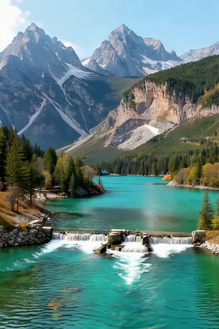 ��ɽ�µı��̺�ˮ�羰