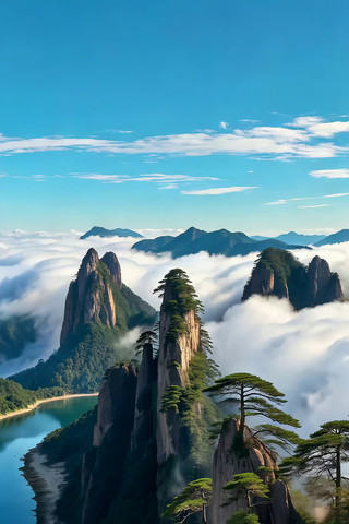 高山云海自然风光全景 高山云海自然风光全景