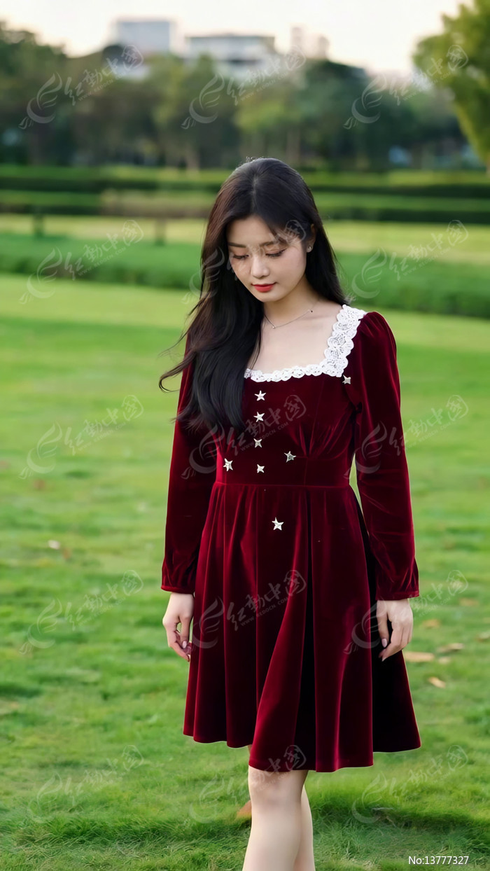 ��԰�д���ȹ�ĳ���Ů��