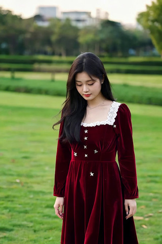 ��԰�д���ȹ�ĳ���Ů��